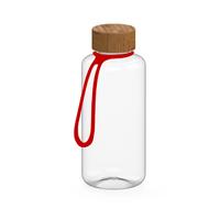 Artikelbild Trinkflasche "Natural", 1,0 l, inkl. Strap, transparent/rot