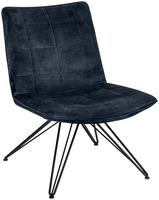 Sessel Milaria Samtstoff; 59x74x79 cm (BxTxH); Sitz dunkelblau, Gestell schwarz