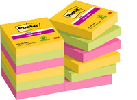 Post-It 622-12SS-CARN zelfklevend notitiepapier Vierkant Groen, Roze, Geel 90 vel Zelfplakkend