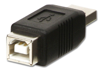 Lindy 71231 cambiador de género para cable USB A USB B Negro