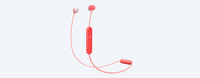 Sony WI-C300 Zestaw słuchawkowy Bezprzewodowy Douszny Połączenia/muzyka Micro-USB Bluetooth Czerwony