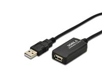 DIGITUS USB 2.0 Verlängerungskabel Typ A -A St/Bu 5.0m, sw