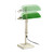 Relaxdays Bankerlampe grün, Tischlampe Glas, Dekolampe Retro, Tischlampe Messing Optik, HxBxT: 52 x 27 x 18 cm, bronze