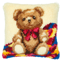 Latch Hook Kit: Cushion: Teddy