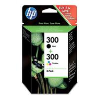 Hewlett Packard [HP] No.300 Inkjet Cart Page Life 200ppBlack/165ppTri-Colour 4ml Ref CN637EE [Pack 2]