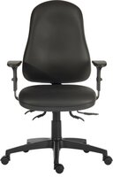 Ergo Comfort High Back PU Ergonomic Operator Office Chair with Arms Black - 9500-PU/0270 -