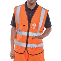 Executive High Visibility Waistcoat Orange Medium WCENGEXECORM