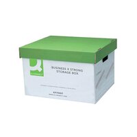 Q-Connect Extra Strong Business Storage Box W327xD387xH250mm Green a(Pack of 10)