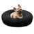 BLUZELLE Orthopedic Dog Bed for Medium Sized Dogs, 28" Donut Dog Bed Memory Foam Washable, Round Plush Dog Pillow Fluffy Calming Pet Mat, Soft Pad No-Skid Bottom Black