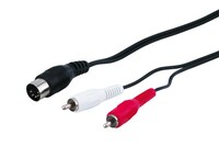 Audio-Kabeladapter, DIN-Stecker zu Stereo-Cinch-Stecker, 1.5 m - DIN-Stecker 180° (5-Pin) > 2x Cinch