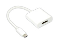 Adapter USB 3.1 C Stecker an Displayport Buchse, weiß, Länge: 14 cm, Good Connections