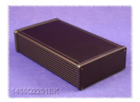 Aluminium-Druckguss Gehäuse, (L x B x H) 220 x 125 x 52 mm, schwarz (RAL 9005),