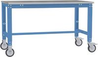 Manuflex AU7364.5012 Munkaasztal UNIVERSAL speciális hordozható lemez fémlemez borítással, szélesség nagysága = 1500 x 1000 x 752-972 mm Élénk kék (RAL 5012)