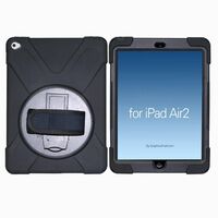AUSTIN Defender Case iPad Air 2 9.7 with hand strap and shoulder strap. Black Tablet-Hüllen