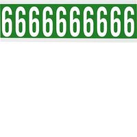 Identical numbers and letters on one card for indoor use 22.00 mm x 57.00 mm CNL2G 6, Green, White, Rectangle, Removable, White on Self Adhesive Labels