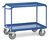 fetra® Tischwagen mit Stahlblechwannen, 2 Ladeflächen 1000 x 700 mm, öldicht, Rand 40 mm, Griff waagegerecht