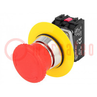 Switch: emergency stop; 30mm; Stabl.pos: 2; NC + NO; red; IP56
