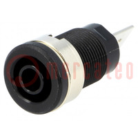 Connector: 4mm banana; socket; 32A; 1kV; black; nickel plated; 35mm