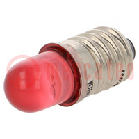 Lampe LED; rouge; E10; 230VAC; 200÷250mcd