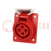 Connector: AC supply 3-phase; socket; female; 16A; 400VAC; IP67