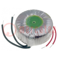 Transformador: toroidal; 40VA; 230VAC; 24V; 1,66A; Sal: cables; IP00