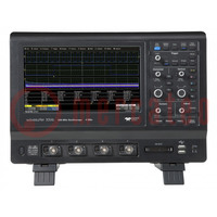 Oscilloscope: numérique; Ch: 4; 500MHz; 2Gsps; 10Mpts; 1n÷100s/div