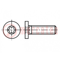 Schroef; M3x6; 0,5; Kop: cilinder; Torx®; TX08; roestvrij staal A2