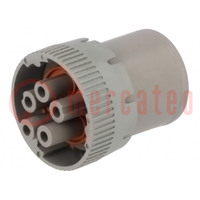 Connector: rond; stekker; vrouwelijk; HD10; voor draad; PIN: 5