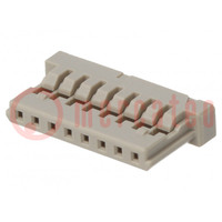 Stekker; kabel-plaat; vrouwelijk; DF14; 1,25mm; PIN: 8; contactloos