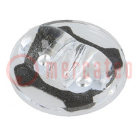 LED lens; round; plexiglass PMMA; transparent; H: 7.3mm; Ø: 22mm