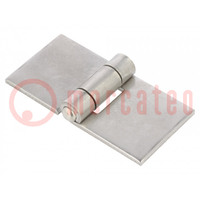 Hinge; Width: 80mm; stainless steel; H: 40mm