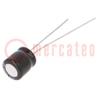 Capacitor: electrolytic; THT; 220uF; 6.3VDC; Ø6.3x7mm; Pitch: 2.5mm