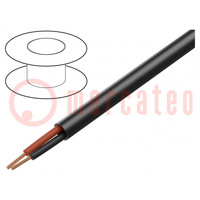 Wire: loudspeaker cable; 2x19AWG; stranded; OFC; black; unshielded