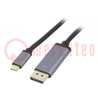 Adapter; DisplayPort 1.2,USB 3.2; 1,8m; schwarz; grau