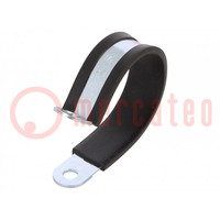 Fixing clamp; ØBundle : 50mm; W: 20mm; steel; Cover material: EPDM