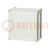 Enclosure: multipurpose; X: 278mm; Y: 278mm; Z: 130mm; SOLID; grey