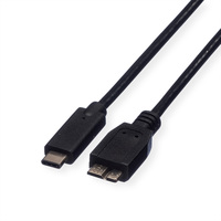ROLINE Câble USB 3.2 Gen 1, C-Micro B, M/M, noir, 0,5 m