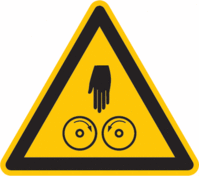 Minipiktogramme - Warnung vor Verletzungsgefahr durch Einzug, Gelb/Schwarz