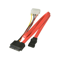 Videk Slimline Combo SATA Power & Data to 4 Pin 5V Power & SATA Cable 0.5m