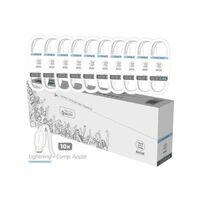 TECH ONE TECH PACK 10 CABLES LIGHTNING BASIK TEC2952/ USB MACHO - LIGHTNING MACHO/ 1M/ BLANCO