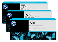 HP Pack de ahorro de 3 cartuchos de tinta DesignJet 771C negro fotográfico de 775 ml