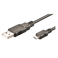 M-Cab USB 2.0 Hi-Speed Sync & Ladekabel, A/St - microB/St, 1.80m, schwarz