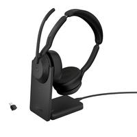 Jabra 25599-999-889 słuchawki/zestaw słuchawkowy Przewodowy i Bezprzewodowy Opaska na głowę Biuro/centrum telefoniczne Bluetooth Podstawka do ładowania Czarny
