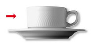 Kaffee-Obertasse - niedrige Form - Inhalt 0,18 ltr, Form SWING TIME - uni weiß