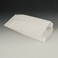 1000 Papierfaltenbeutel, Cellulose, gefädelt 35 cm x 15 cm x 7 cm weiss