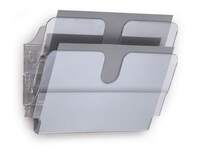 Durable FLEXIPLUS 2 Wall Mounted Literature Tray | A4 Landscape | Clear