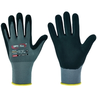 OPTIMATE OPTI FLEX®-Handschuhe Nitrilschaum / PU, Grau / Schwarz Gr.6 H
