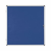 Bi-Office Enclore Blue Felt Lockable Noticeboard Display Case 12 x A4 940x981mm
