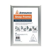 Announce A4 Snap Frame (25mm anodised aluminium frame Wall fixings included) PHT