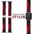 NALIA Fabric Bracelet Braided Smart Watch Strap compatible with Apple Watch Strap SE & Series 8/7/6/5/4/3/2/1, 38mm 40mm 41mm, iWatch Band Wrist Strap, Men & Women Black Red 2